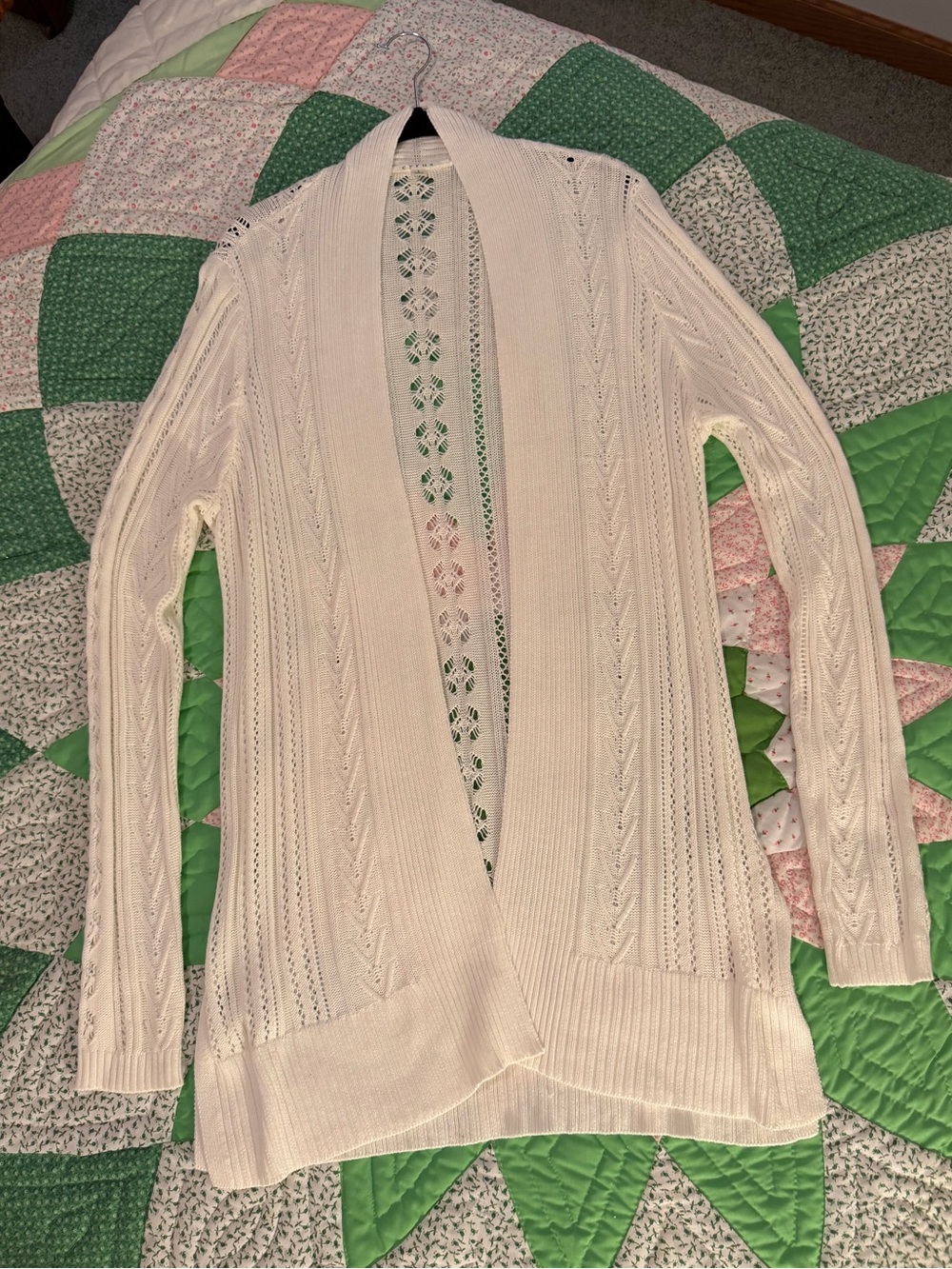 Cyrus Women’s Large Open Front Knit Cardigan Sweater - Cream